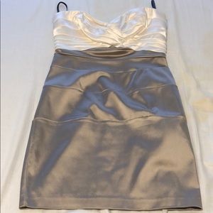 Bebe light nude mini dress.